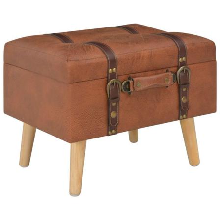 Vidaxl Förvaringspallar 3 St Beige Konstläder Brun