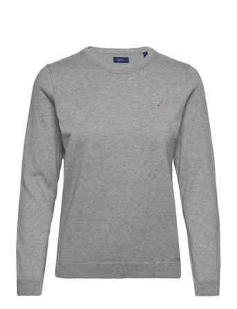 Cotton C-Neck Pullover Grå GANT*Betinget Tilbud
