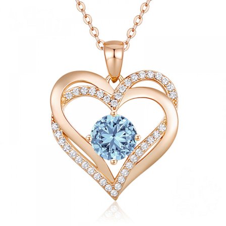 Romantisk Alla hjärtans dag Nyårsgåva Halsband med ädelstenar, Kristallhänge Halsband Smycken för kvinnor Månadssten Halsband för kvinnor, 12 månaders