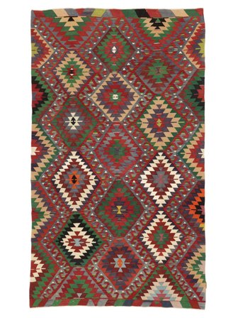 Hand Woven Kilim Vintage Turkish Rug 187X317 Vintage Wool Dark Red/Black