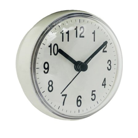 Mini veggklokke med sugekopp for bad, damp- og vanntett{EE}