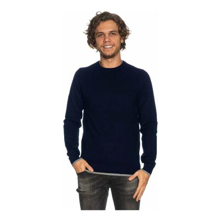 YES ZEE Round-neck Knitwear , Blauw , Heren , Maat: L Truien & Vesten