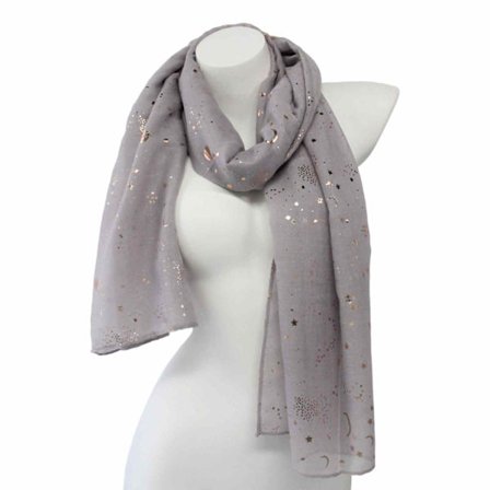 Tørklæder til kvinder, Glitter Sparkle Stardust-tørklæde til kvinder, Let sjal Bryllupsfolie Print Tørklæde Wrap Stjerner og Måner