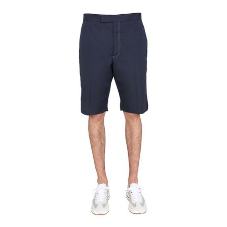 Thom Browne, Bermuda With Contrast Stitching Niebieski, Mężczyzna, Rozmiar: 2XL