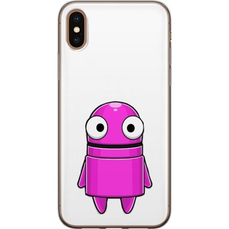 Kompatibelt Mobildeksel til Apple Apple iPhone XS Max Rosa tegneseriefigur med rund form og store øyne på mørk bakgrunn