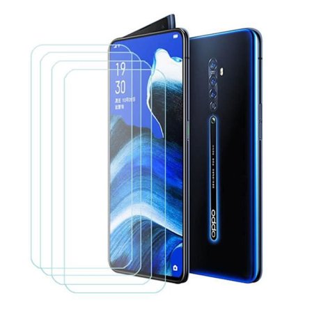 JC 4-pack härdat glas för OPPO Reno 2 (6,55"), HD-glasskyddsfilm Stötsäker skyddsfilm