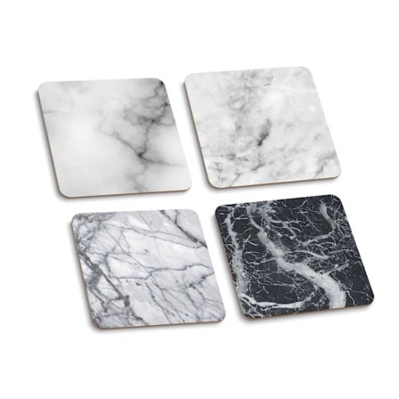 4-Pack - Glasunderlägg Marmor - Underlägg till Glas