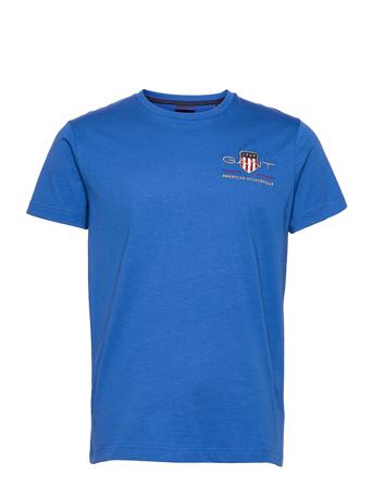 Archive Shield Emb Ss T-Shirt T-shirt Blå GANT