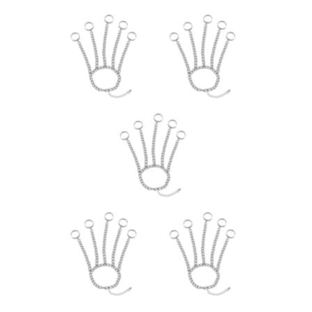 1/5 mode handled kedja legering punk ringar armband smycken gåva Silver 16cm + 5cm 5Set