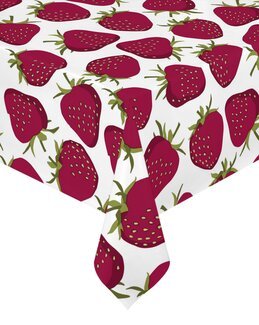 Voksduk Jordbær Metervare Hvit