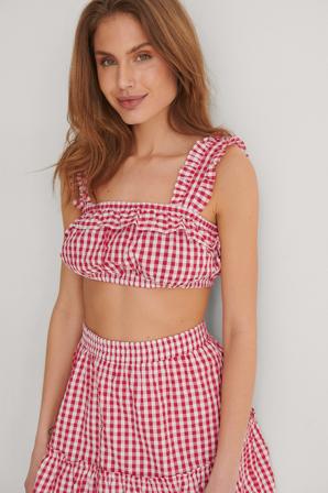 NA-KD Haut court - Hauts sans manches - CheckeRouge - EU 38