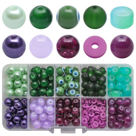 8MM pyöreät helmet värilliset kristallikristallihelmet kontrastiväri 10 ruudukkolaatikko DIY korutarvikkeet