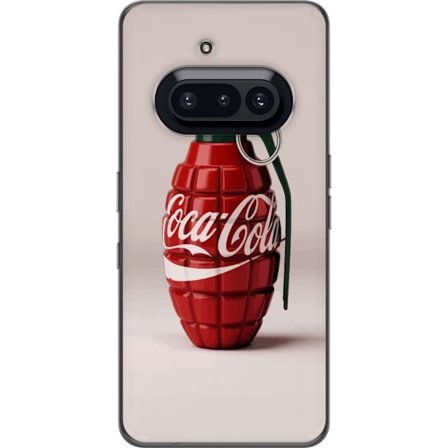 Kompatibel Mobilcover til Nothing Nothing Phone (3a) Kunstnerisk illustration af Coca Cola granatæble i rødt og grønt, pop art inspireret motiv med