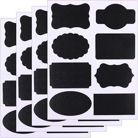 Kritmärkningsetiketter för matburkar, kryddor, glas, koppar, flaskor, behållare och burkar, dekorativa återanvändbara vattentäta svarta tavla 