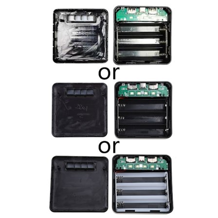 DIY Power Bank Bokser 3x18650 Batteri Hurtigoplader Ydre etuier Plastskaller Dual USB Output Batteri medfølger ikke