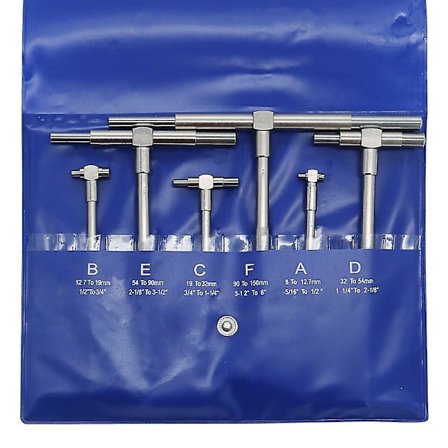 Teleskopisk Måler Sæt Indvendig Mikrometer Indvendig Måler - 6 Dele Justerbar Indvendig Diameter Teleskopisk Måler, 8-150mm