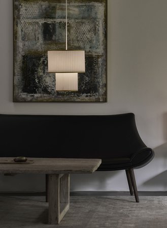 Plivello taklampe 2 skjermer - hvit/gyllen