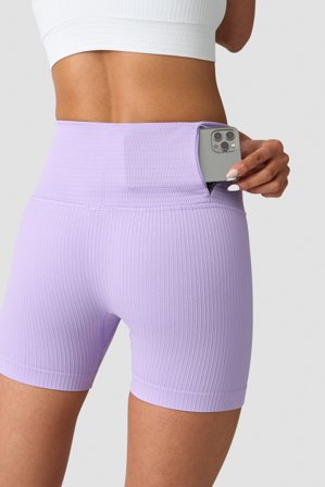 ICANIWILL - Ribbed Define Seamless Pocket Shorts Lavender- Sport kurze hose - Damen - ICIW