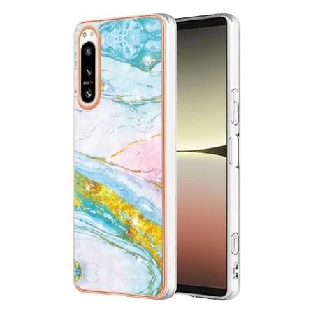 Marmormotiv Sony Xperia 5 IV skal - Grön Färgblandning