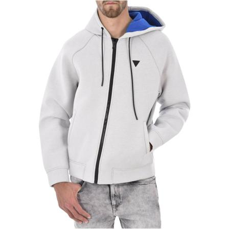 Guess, Neoprene hooded jacket Grijs, Heren, Maat:S,Katoen
