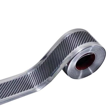 IC 3 rullar svart silver kant bredd 3 cm längd 1 meter modifierad dekorativ remsa kolfibermönster bakdörrssida anti-kollisionsdekal