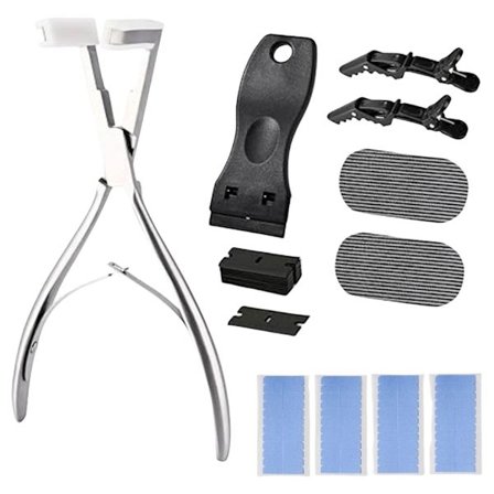 Tape in Hair Extension Værktøjssæt Hårklemmer Tapefjerner Skrabeværktøj