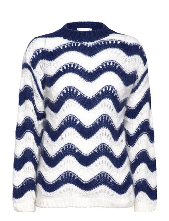 Panama Knit Jumper Navy Noella