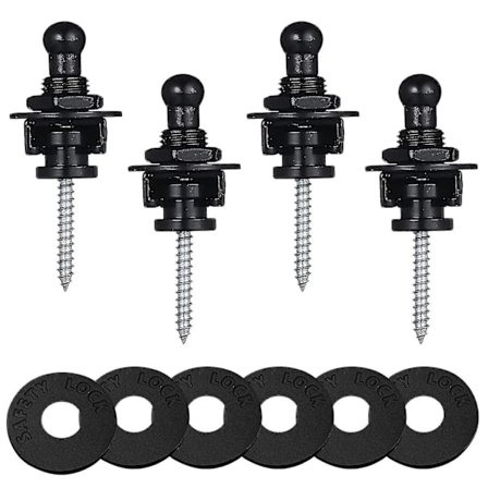 Guitar Rem Lock Sæt, 4 stk. Guitar Rem Knaplås Med Skruer