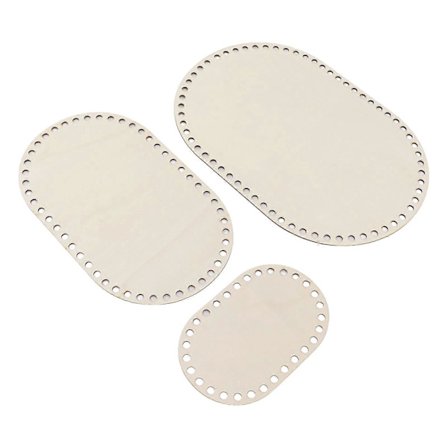 Ovale kurvebunde i træ til gør-det-selv væveprojekter - Sæt med 3