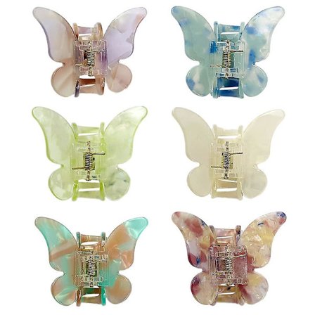 Perhosaksetaattikuituhiusneula kilpikonnan hiusneula kynsipidike liukumaton pidike ranskalainen design hiusneula pidike naispuolinen tyttö pieni 