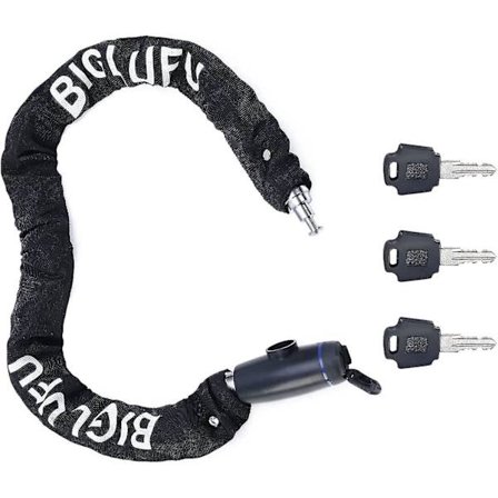 Cykelkedjelås, 3 fot säkerhetskedja, 9 mm tjocka cykelkedjelänkar, (svart)