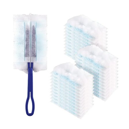 Kraftige Støvkoste Refills med Drejehoved, 180-Graders Swiffer Støvkost Refill til Svært Tilgængelige Områder, Blå & Hvide Elektrostatiske Fibre for 