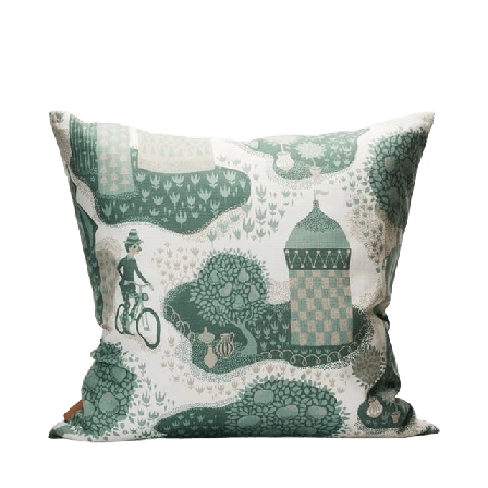Littlephant Kuddfodral Jardin De La Vie 50x50cm Vit/blå Kuddar Grön 50x50 cm