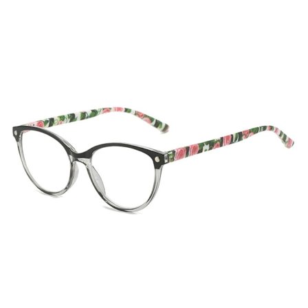 Anti-blått lys lesebriller Runde briller SVART STYRKE