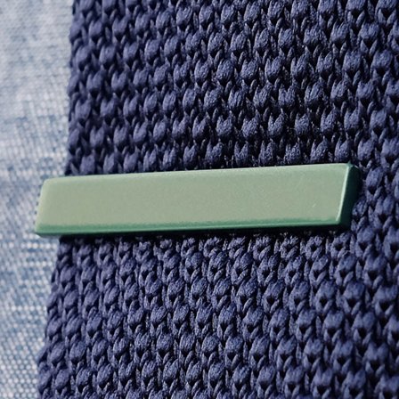 Dark Green Square Short Tie Clip for Men - Tie clips for skinny ties