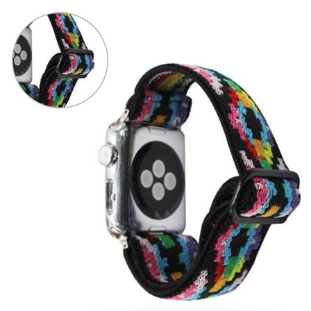 Apple Watch Series 6 / 5 44mm urrem med vævet mønster - Flerfarvet Multicolor