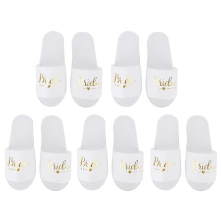 5 par bokstaver Print engangs tøfler for Hotell Bryllupsfest Shooting Props Brud