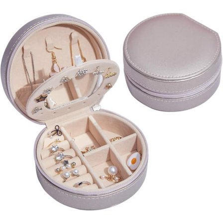 Smykkeæske, lille smykkeorganisator til rejser, PU-læderopbevaring