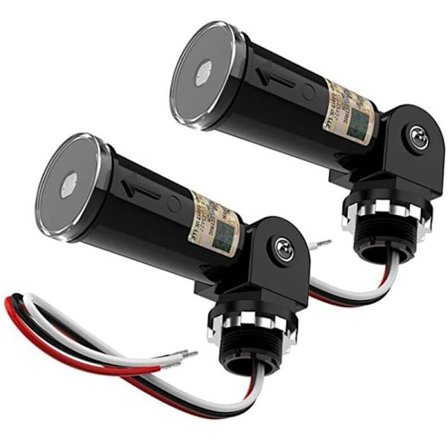 2 kpl, hämärästä aamunkoittoon/päivä-yö-anturi, fotoelektrinen kytkin, valokennoanturi, IP65 vedenpitävä valokenno ulkovalaisimeen