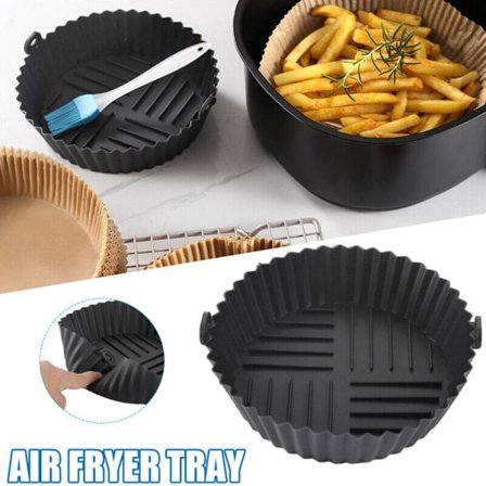 Svart Air Fryer Silikon Korg Korg Liner Mat