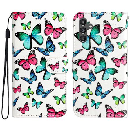 Til Samsung Galaxy A56 5G Wallet Case med trykt mønsterdesign, beskyttende lædertelefoncover (Multi-Color, Butterfly)