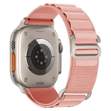 Nylon för Apple watch Ultra band 49mm 44mm 45mm 40mm 41mm 44 mm Nylon correa iwatch series 8 9 7 SE 6 5 3 2 band Pink 38mm 40mm 41mm