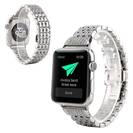 Apple Watch Series 5 / 4 40mm rhinestone décor watch band - Silver