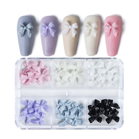 (#1)30stk Bånd Sløjfe Negle Charm 3d Sløjfe Neglekunst Harpiks Sløjfe Negle Koreansk Manicure Charms Dekorationer Negle Tilbehør