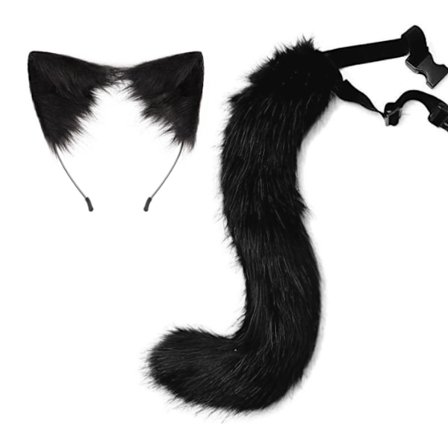 Wolf Fox Cat Plysch svansöron Prop Halloween Cosplay