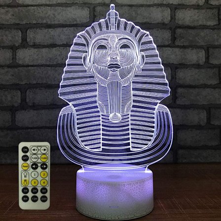 Egyptisk Sfinx Farao 3D Optisk Illusion Nattljus Tabl