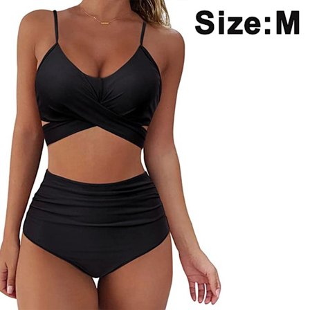 Women's High Waisted Bandage Bikini Set Wrap Two Piece Push Up Swimsuits Criss Cross Ladies Swimwear
