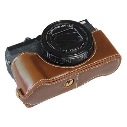 Canon PowerShot G5 X Mark II hållbart läderfodral - Brun