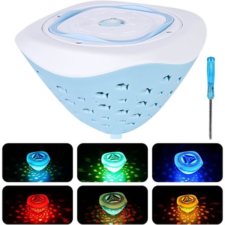LED-bassenglys: Fargerikt flytende bassenglys, flytende LED-lys med fiskemønster, IP67 flytende bassenglys, vanntett flytende LED-lys for 