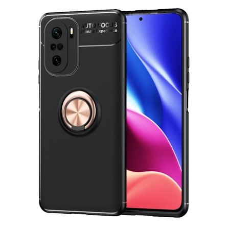 Ringo Xiaomi Mi 11i / Xiaomi Redmi K40 Pro Plus / Xiaomi Redmi K40 Pro / Xiaomi Redmi K40 / Xiaomi Poco F3 suojakotelo - Musta / Ruusukulta